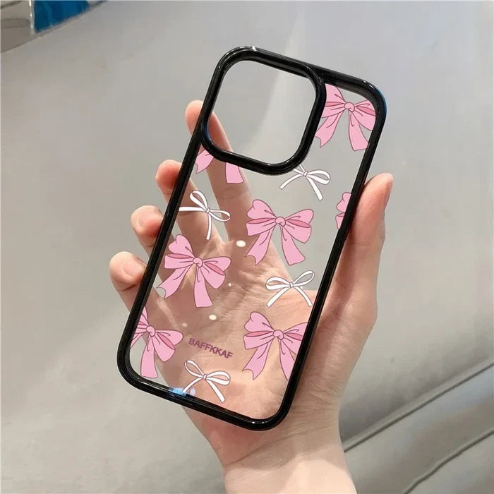 Pink Bowknot Clear Phone Case PhoneShells
