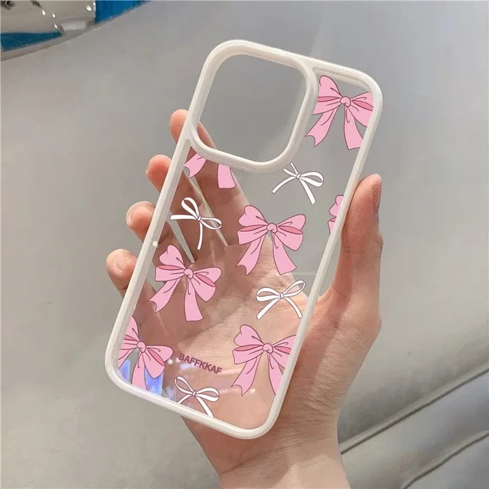 Pink Bowknot Clear Phone Case PhoneShells