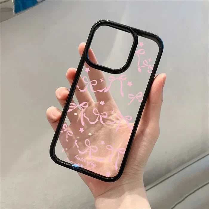 Pink Bowknot Clear Phone Case PhoneShells