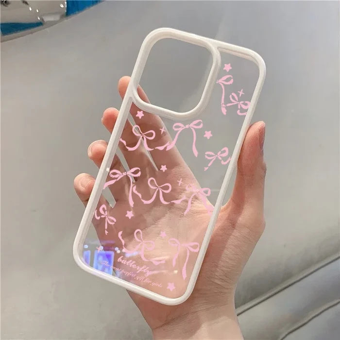 Pink Bowknot Clear Phone Case PhoneShells