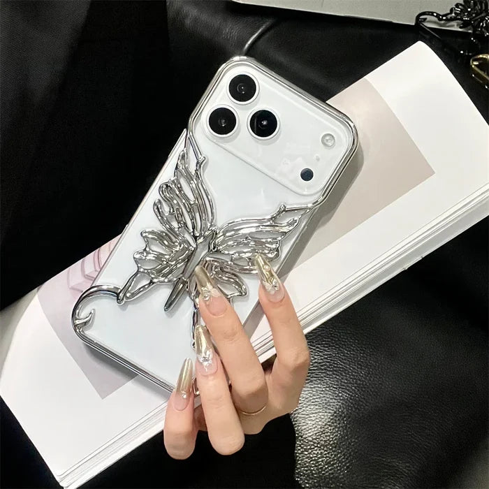 Plating Hollow Butterfly Pattern Case For iPhone PhoneShells