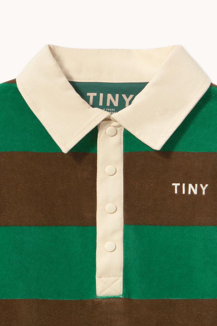 Polo Sweatshirt (Green Stripes)