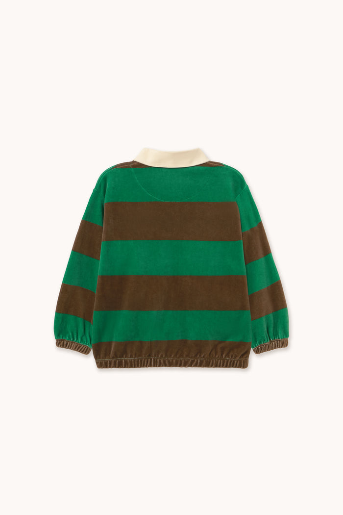 Polo Sweatshirt (Green Stripes)