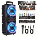 Portable Bluetooth Speaker with Subwoofer Bass, Dual 6.5" LED Woofers and Microphone DailySale