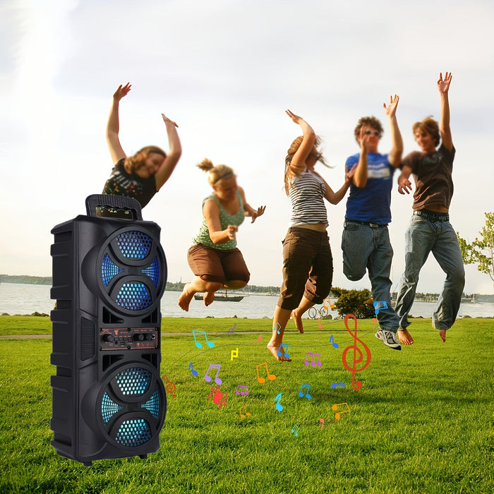 Portable Bluetooth Speaker with Subwoofer Bass, Dual 6.5" LED Woofers and Microphone DailySale