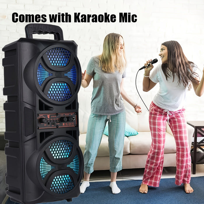 Portable Bluetooth Speaker with Subwoofer Bass, Dual 6.5" LED Woofers and Microphone DailySale
