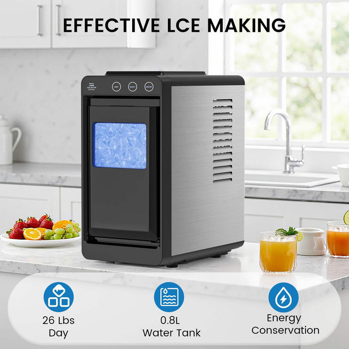 Portable Countertop Ice Maker – 8 Cubes/6 Min, Self-Cleaning DailySale