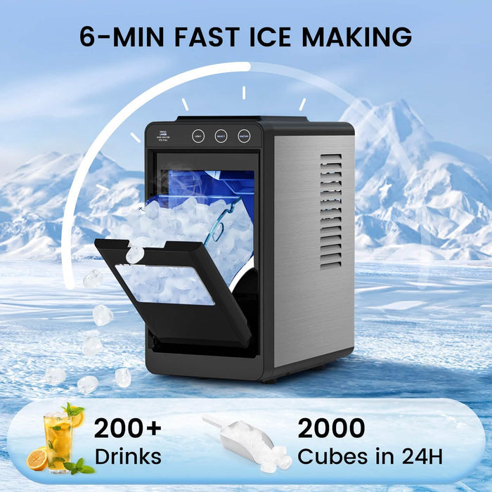 Portable Countertop Ice Maker – 8 Cubes/6 Min, Self-Cleaning DailySale