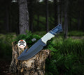 Premium Black & White Handle Hunting Knife - Outdoor Survival Tool cskforged