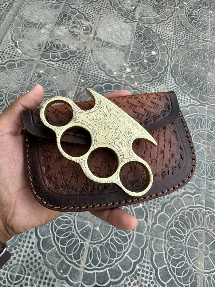 Premium Handmade Brass Engraved Knuckle cskforged