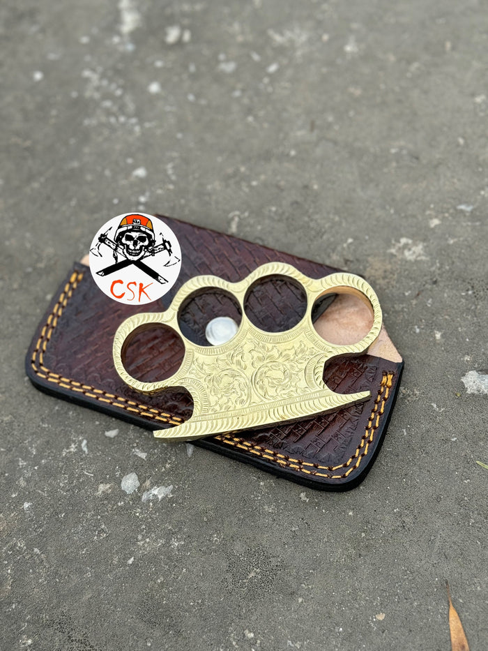 Premium Handmade Brass Engraved Knuckle cskforged