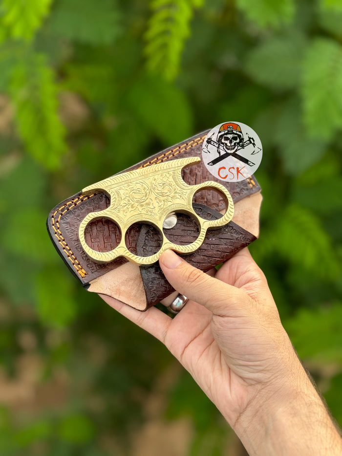 Premium Handmade Brass Engraved Knuckle cskforged