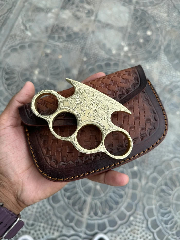 Premium Handmade Brass Engraved Knuckle cskforged
