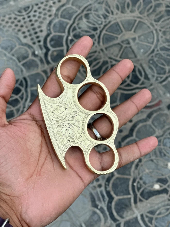 Premium Handmade Brass Engraved Knuckle cskforged