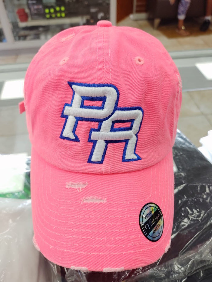 Puerto Rico Vintage Neon Pink Hat with PR Logo Peligro Sports