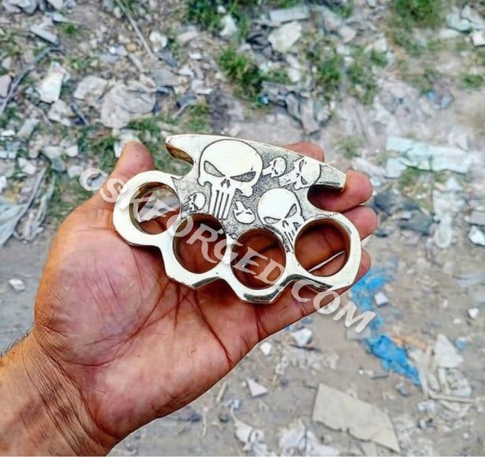 "Punisher Skull Knuckle – Tactical Self-Defense Gear" cskforged