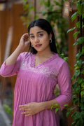 Pure mul cotton kurti/dress with crochet lace detailed neckline and thread embroidered yoke  MBS-551 **Ready to dispatch**