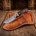 Rancher Belt Knife – 3.5” Damascus Steel With Pine-Cone Resin Handle cskforged