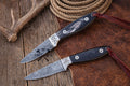 Rancher Buckaroo Knifes Collection – 3” Damascus Blade with Belt Sheath cskforged