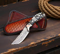 Rancher’s Damascus Belt Knife – 4.25” Cowboy Skinner with Epoxy Resin Handle cskforged