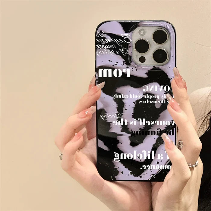 Red Cherry Gloss Black Simple Phone Case For iPhone PhoneShells