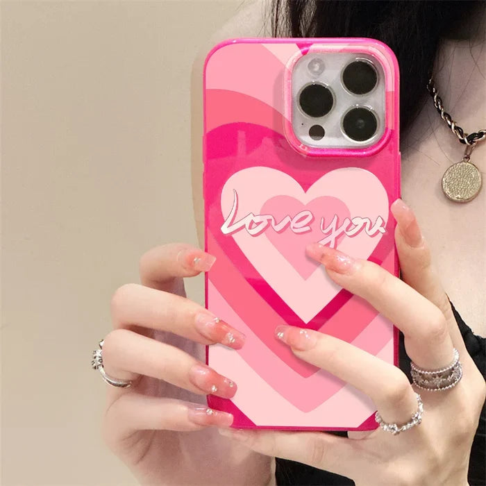 Red Cherry Gloss Black Simple Phone Case For iPhone PhoneShells