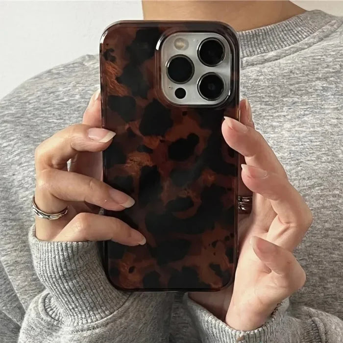 Retro Amber Texture Laser Phone Case For iPhone PhoneShells