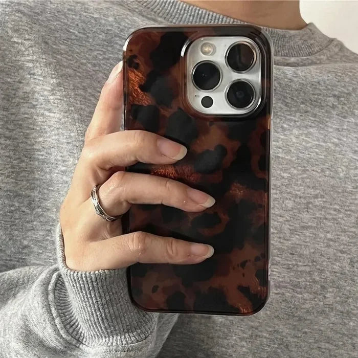 Retro Amber Texture Laser Phone Case For iPhone PhoneShells