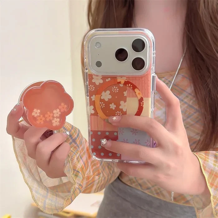 Retro Flower Cute Magnetic Phone Case For iPhone PhoneShells