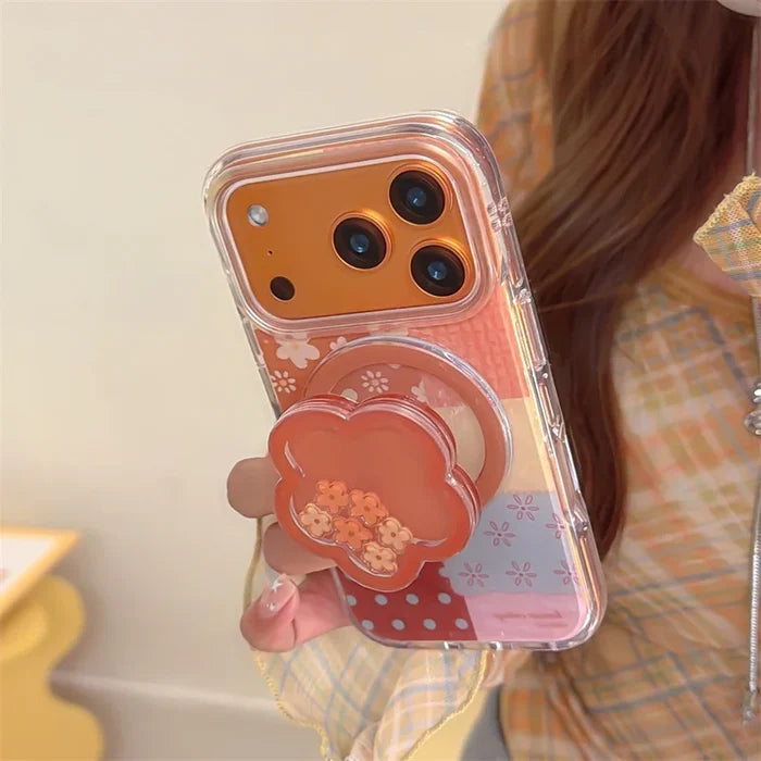 Retro Flower Cute Magnetic Phone Case For iPhone PhoneShells