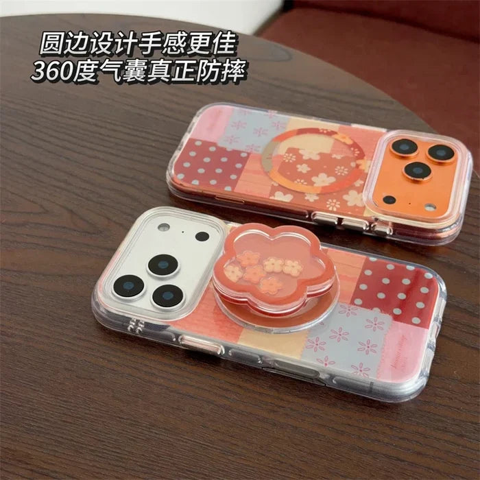 Retro Flower Cute Magnetic Phone Case For iPhone PhoneShells