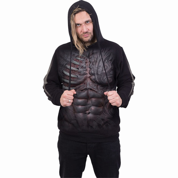 RIPPED - Side Pocket Hoody Black Spiral USA
