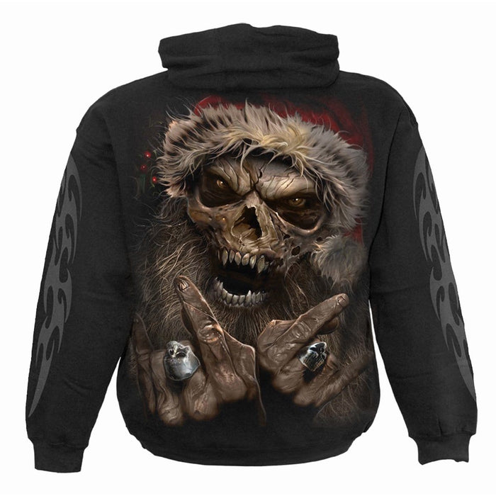 ROCK SANTA - Hoody Black Spiral USA