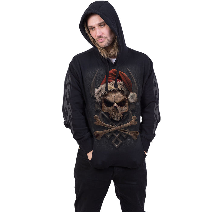 ROCK SANTA - Hoody Black Spiral USA