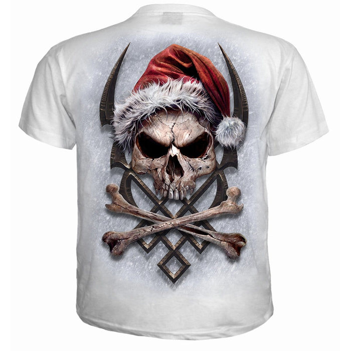 ROCK SANTA - T-Shirt White Spiral USA