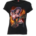ROCKING THE DEAD - Boatneck Cap Sleeve Top Black Spiral USA