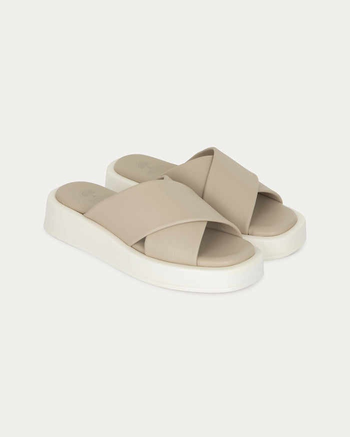 Sandali Corfù beige, vegani ecologici