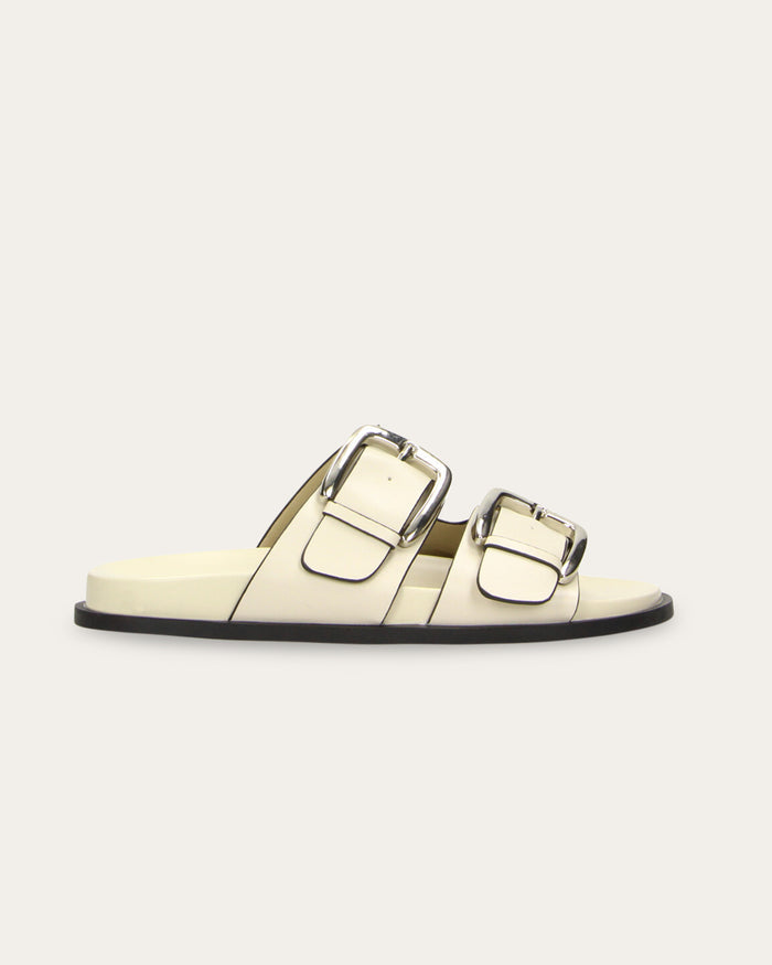 Sandalo Adry off-white con doppia fascia e fibbie - vegan