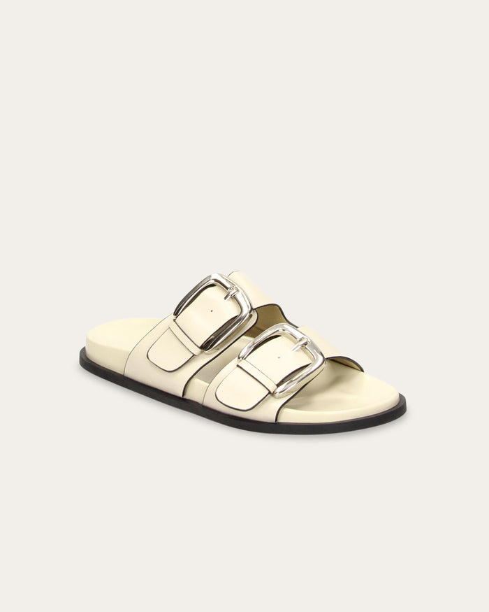Sandalo Adry off-white con doppia fascia e fibbie - vegan