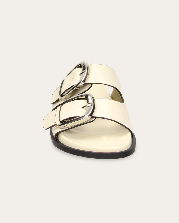 Sandalo Adry off-white con doppia fascia e fibbie - vegan
