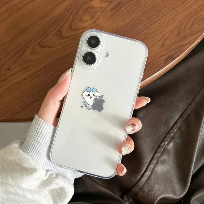 Sanrio usagi chiikawa Hug Apple Clear Phone Case For iPhone PhoneShells