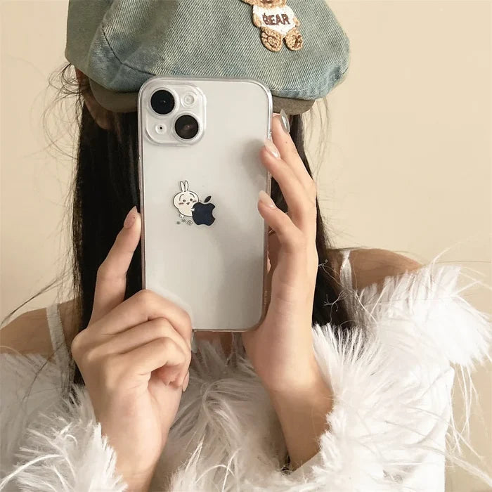 Sanrio usagi chiikawa Hug Apple Clear Phone Case For iPhone PhoneShells