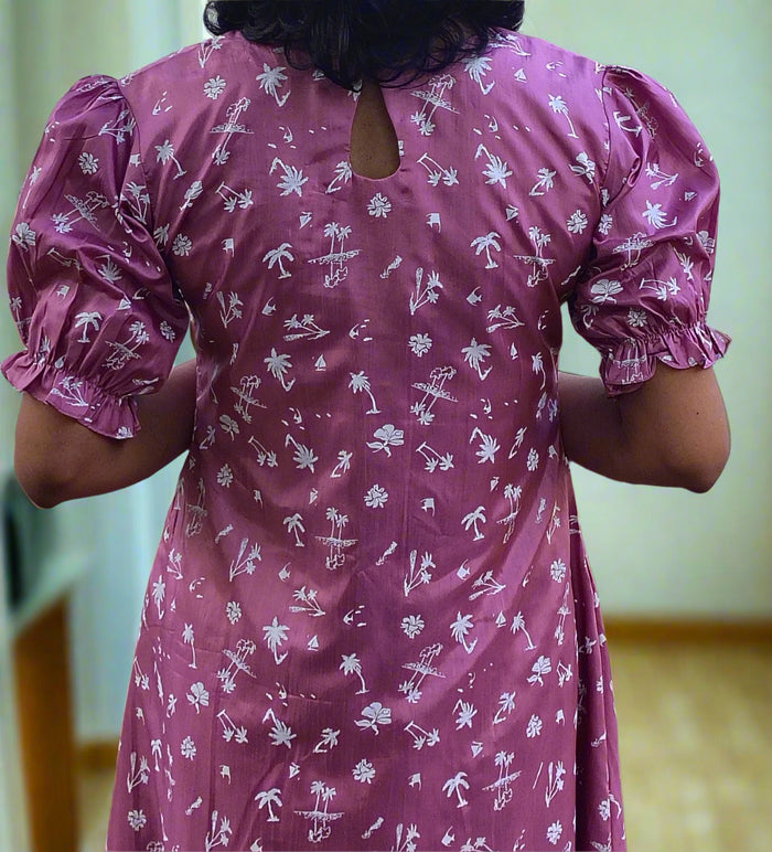 Satin crepe Aline kurti/dress in onion pink shade MBS- 572 *** ready to dispatch *** **last piece clearance sale**