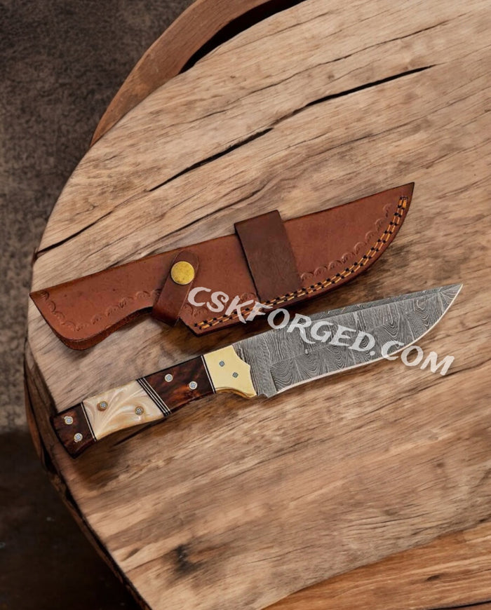Savage Soul Damascus Blade -11" Hand Forged Hunting Knife cskforged