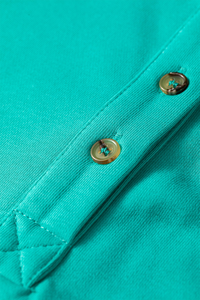 Sea Green Relaxed Fit Polo T Shirt Dress Shewin