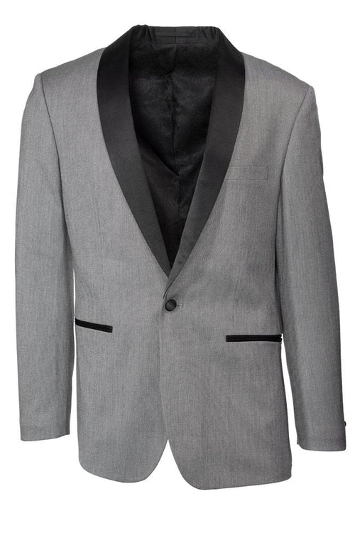 "Sebastian" Grey Pindot Tuxedo Jacket Shawl (Separates) Tux-USA