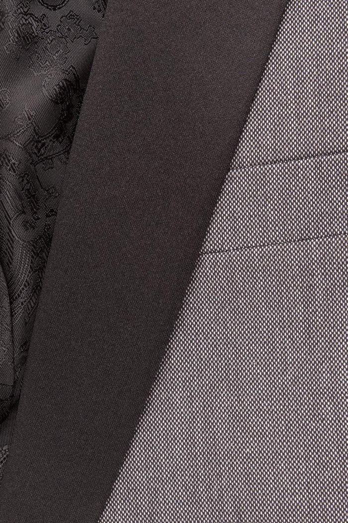 "Sebastian" Grey Pindot Tuxedo Jacket Shawl (Separates) Tux-USA