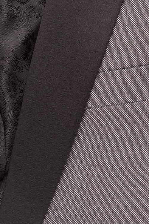 "Sebastian" Grey Pindot Tuxedo Jacket Shawl (Separates) Tux-USA