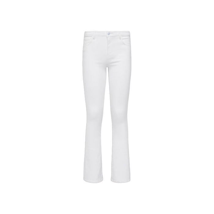 The Selma Bootcut Jean for women is crafted from stretch denim and features front and back pockets, belt loops, a contoured waistband, and a button closure. Displayed against a plain white background.