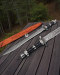 Shadowfang Damascus Steel Sword – 36’’ Hand-Forged Warrior Blade cskforged